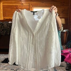 Elegant White Sheer Blouse